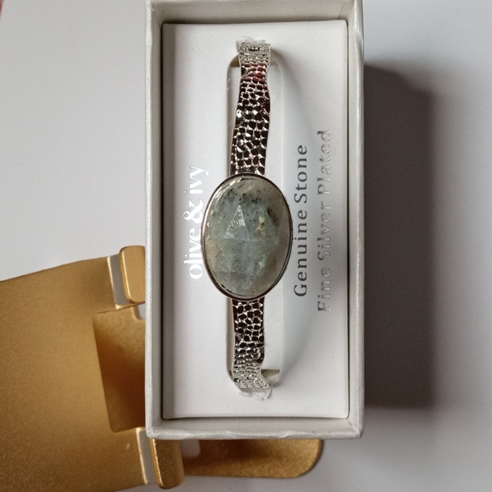 silver bracelet.